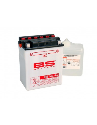 BATTERIE BS  YB14L-A2 12V avec ACIDE  BB14L-A2