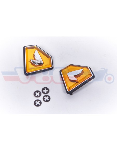 Jeu de 2 logos / diamants de caches lateraux HONDA CB 750 Four K2 K6 ADAPTABLES
