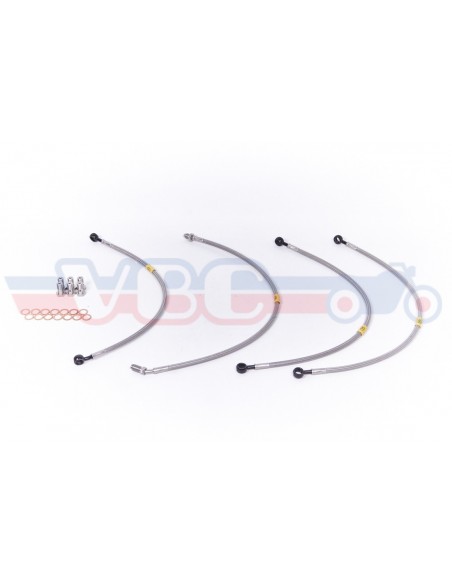 Kit durites aviation de frein avant + arrière HONDA GL1000 K1/K2 GAINE INCOLORE