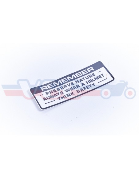 Autocollant "REMEMBER" Preserve Nature reservoir HONDA 87560-323-671ZAP