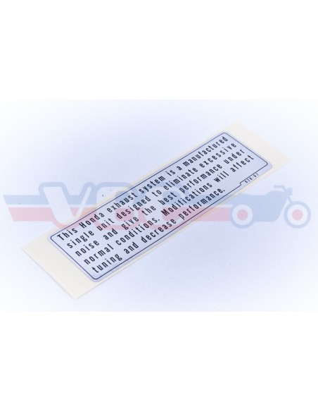 Autocollant HONDA avertissement echappement 87504-028-670