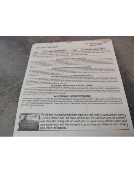 Jeu de plaquettes de frein semi-fritté V EBC haute performance